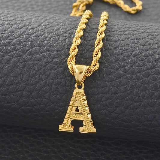 Custom A-Z Letters Necklaces For Women & Men Gold Plated