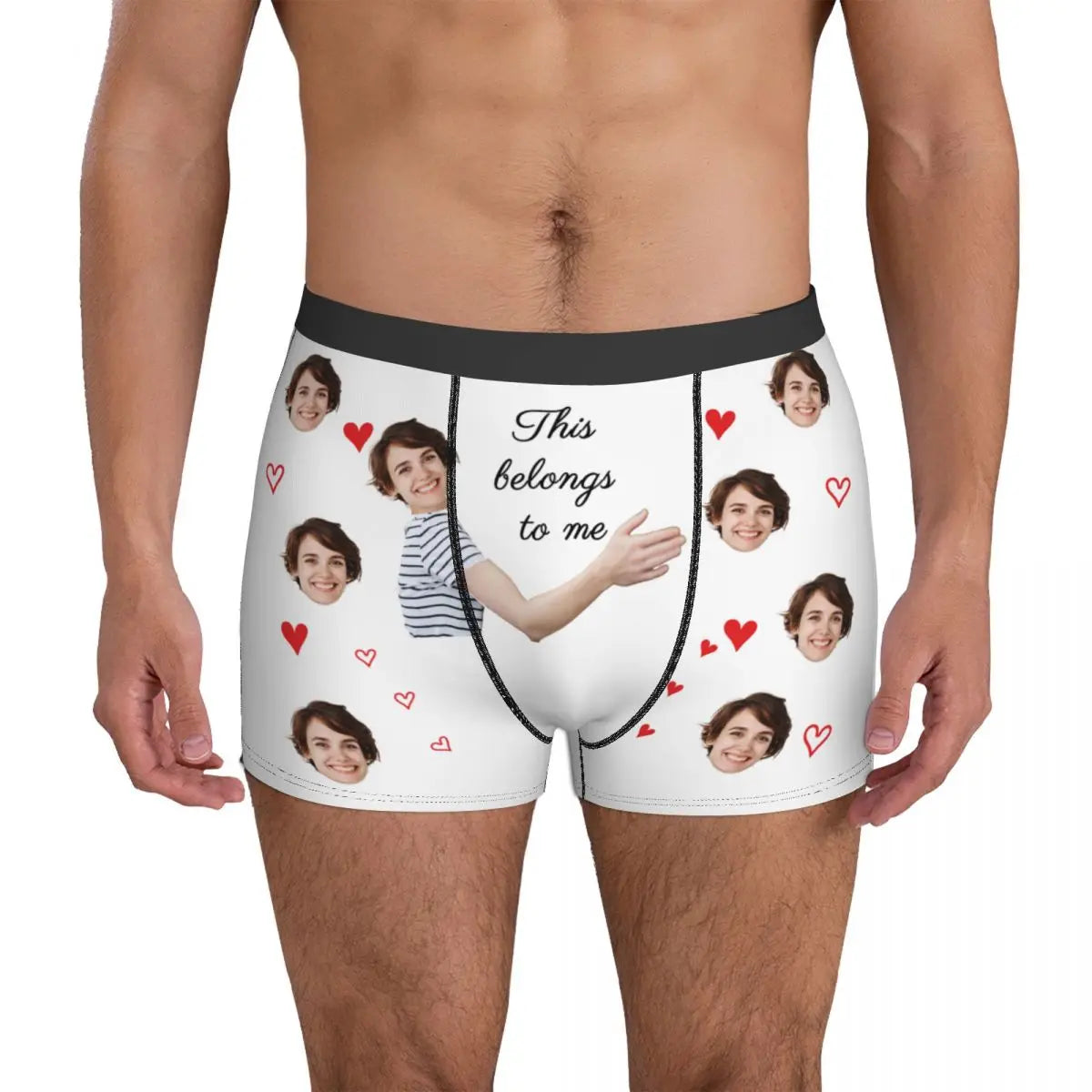 Personalised Boxer Briefs with Custom Photo -This Belongs To Me