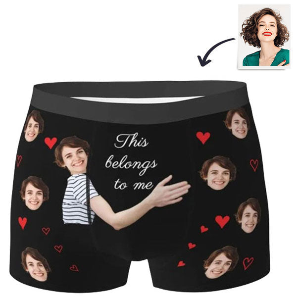 Personalised Boxer Briefs with Custom Photo -This Belongs To Me