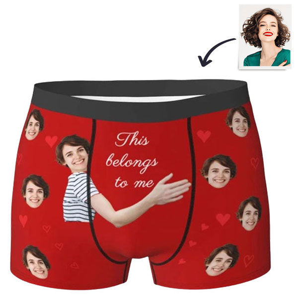 Personalised Boxer Briefs with Custom Photo -This Belongs To Me