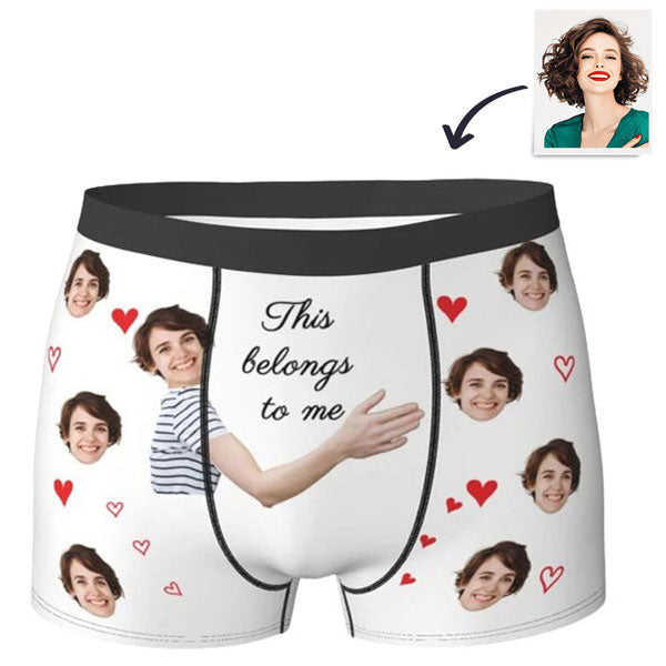 Personalised Boxer Briefs with Custom Photo -This Belongs To Me