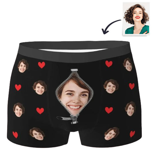 Personalised Boxer Briefs with Custom Photo - Face On The Zip